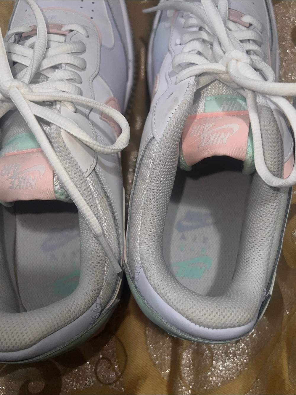 Nike Air Force 1 Shadow White Atmosphere Mint Pastel Pink CI00919-117 Size 11 - Picture 6 of 13